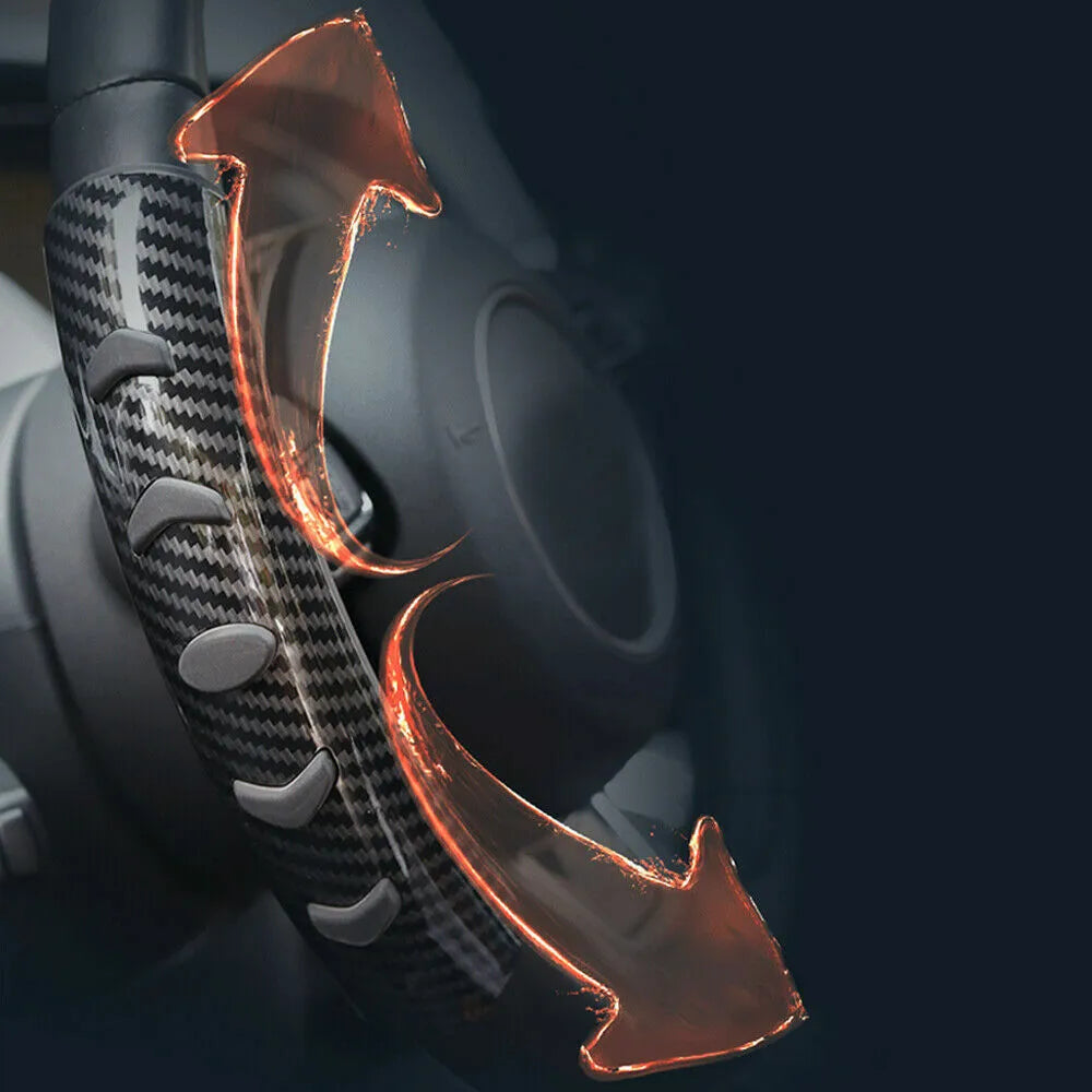 Carbon fibre black steering wheel anti-skid sleeve for universal 38cm fit.