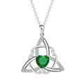 Women's Celtic knot necklace with geometric copper pendant in electroplated finish