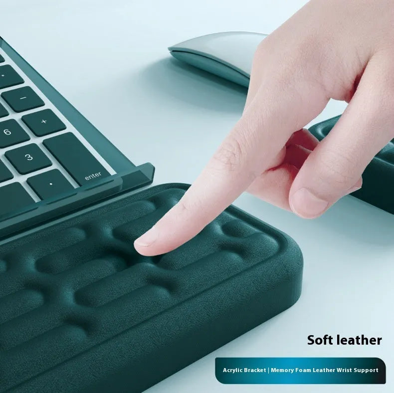 Double-sided keyboard and mouse pad with memory foam wrist rest in choice of colours