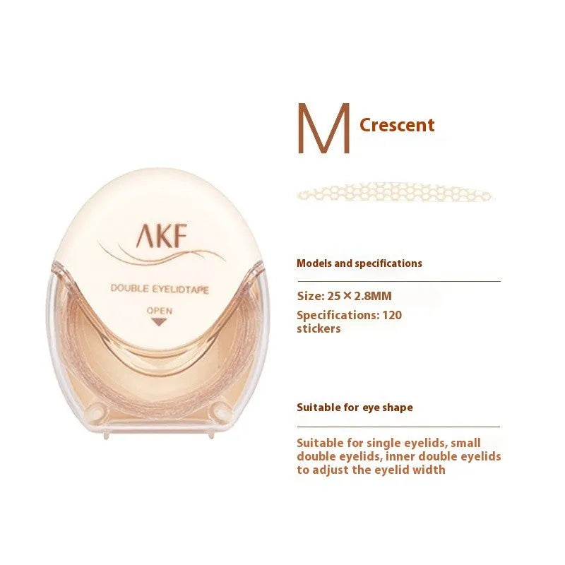 Roll of lace double eyelid stickers with 120 patches in choice of Crescent S, M or Olive M.