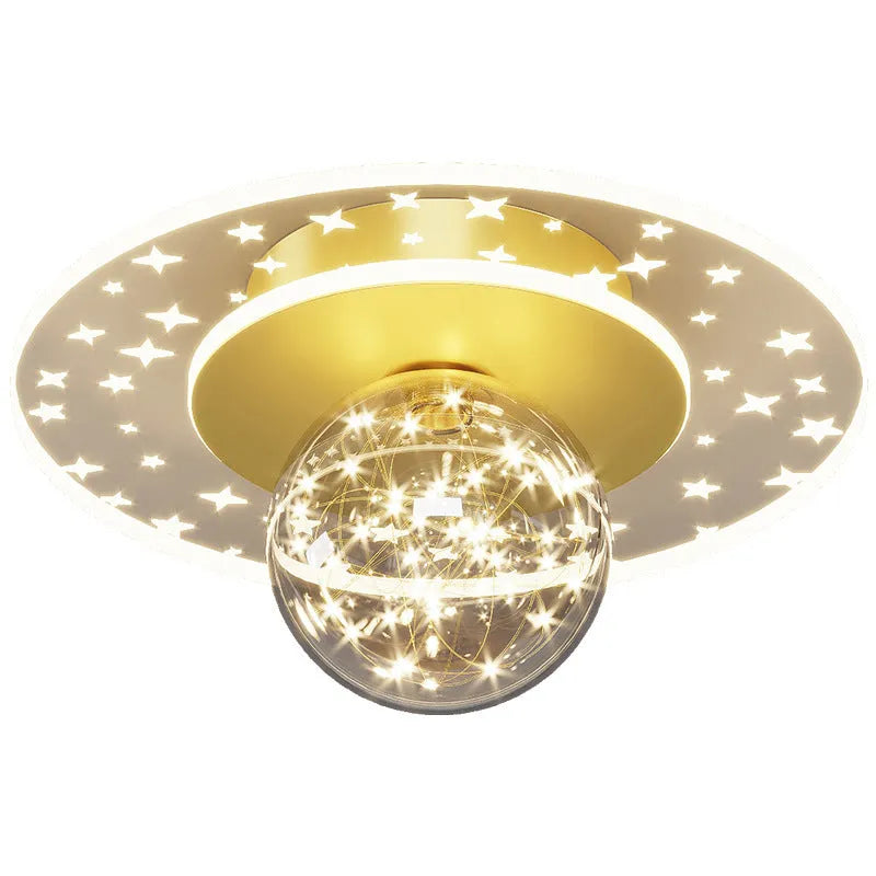 Modern simple ceiling lamp in gold, black or white finish with LED light source for corridor illumination