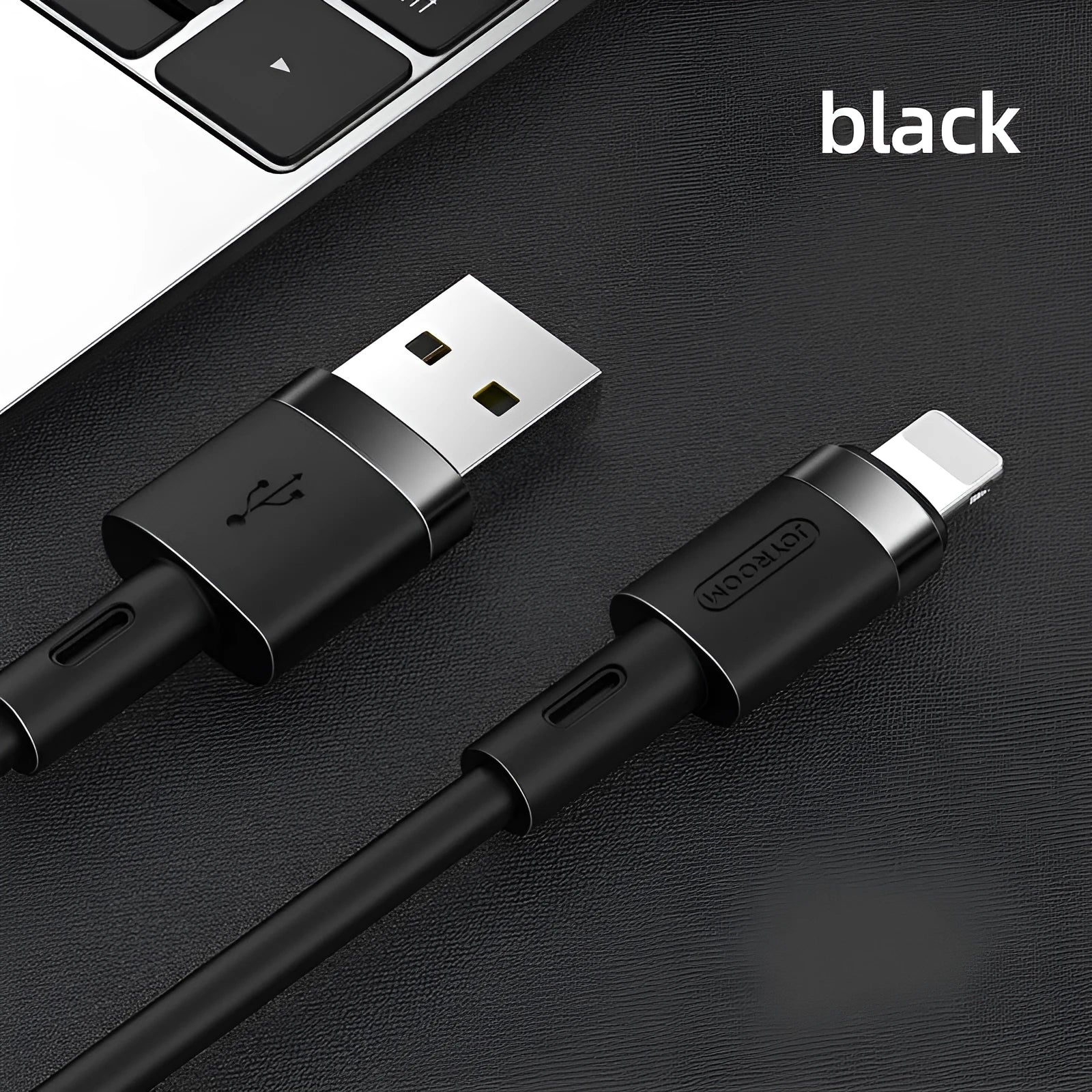 Black USB Type-C to Type-C charging and data cable with straight connectors, 1.2 metres long.