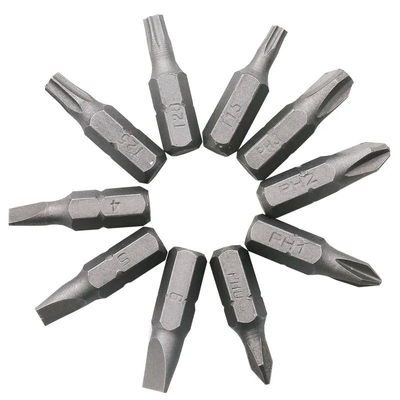 L-shaped double-headed socket wrench with ten drill bits in 45# steel construction