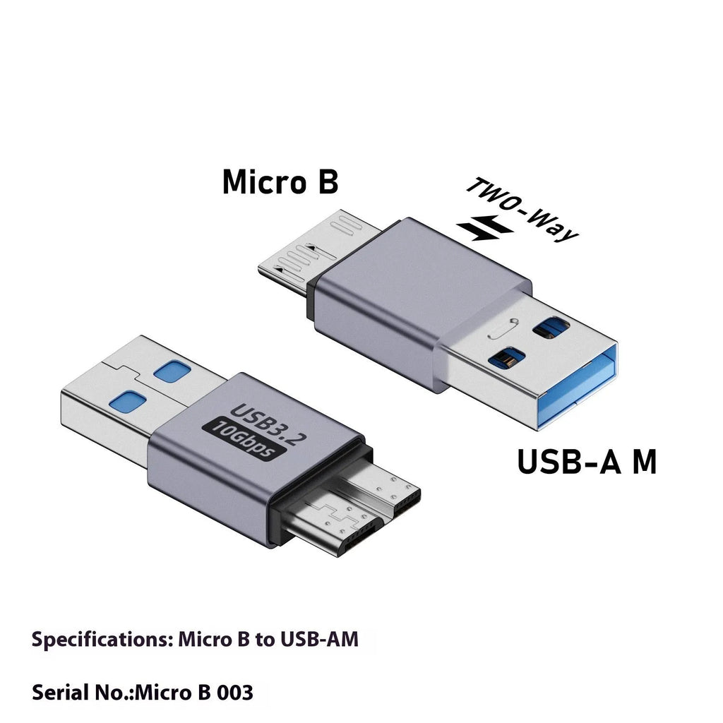 USB AM to Micro-B adapter converter plug for mobile hard drives and phones