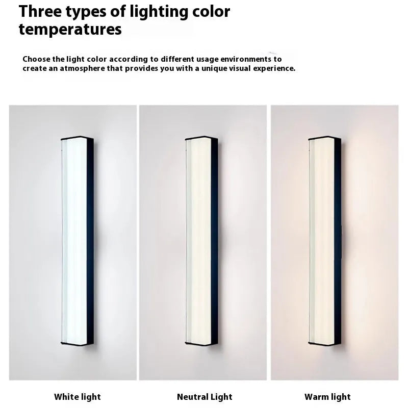 Modern outdoor courtyard wall lamp for villa and hotel entrances, shown in multiple available sizes.