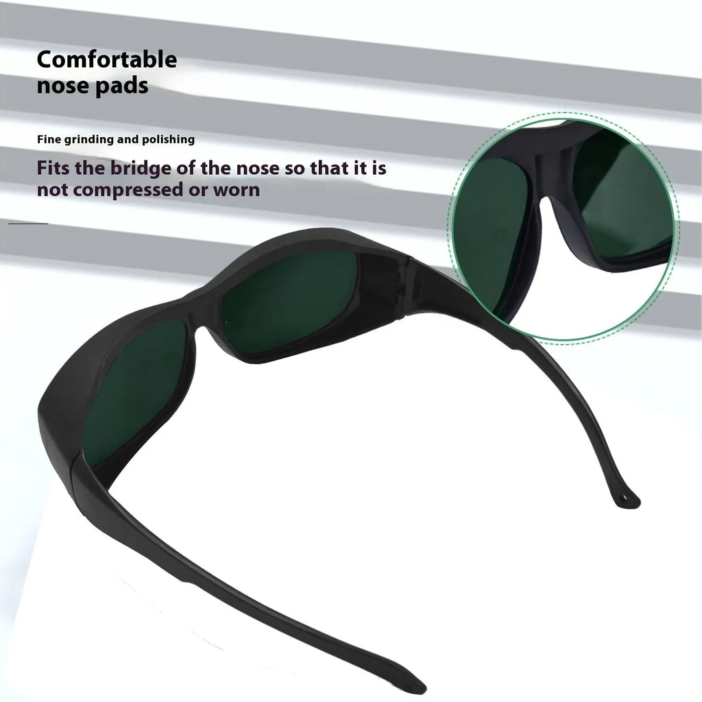 Photon skin rejuvenation and welding laser protection goggles with clear polycarbonate lenses.