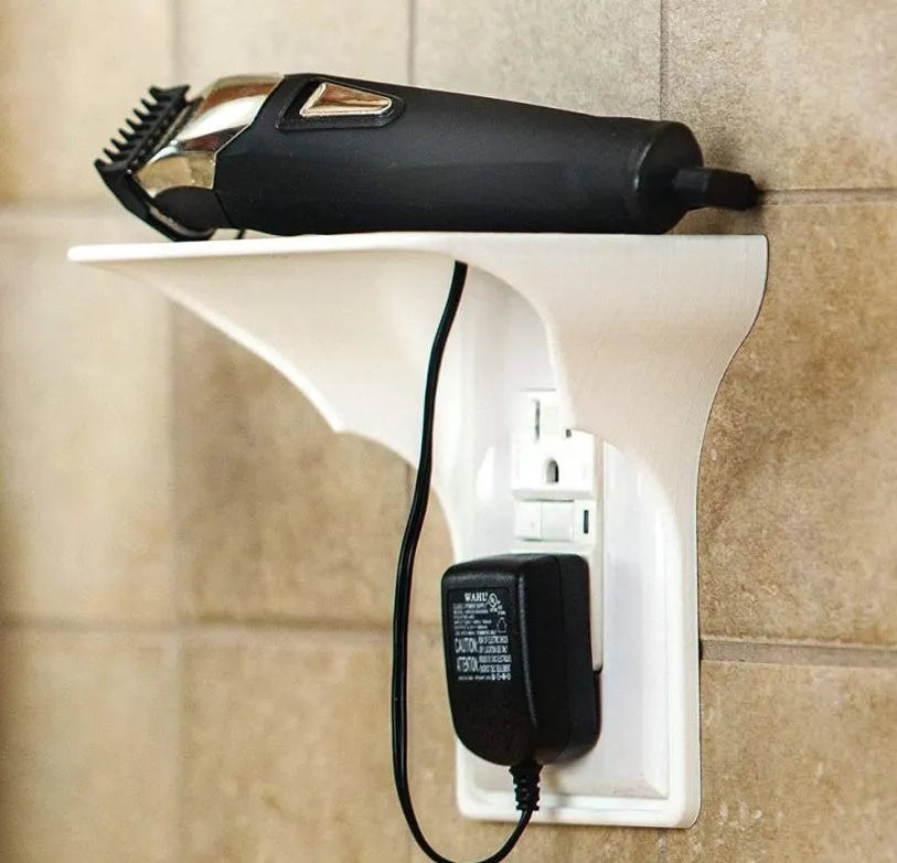 White plastic socket storage rack for garage tools measuring 14cm by 10cm by 15cm