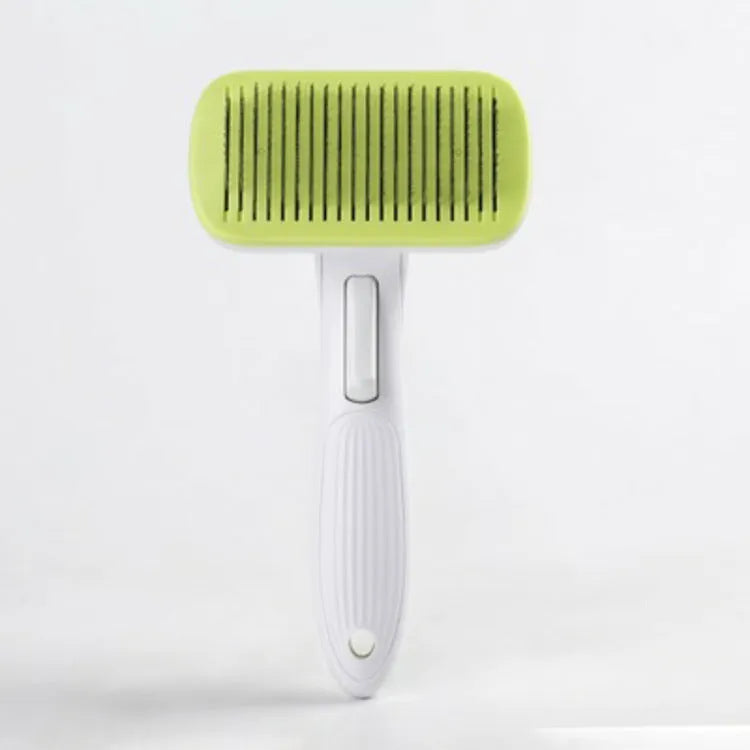 Pet hair removal comb with stainless steel needles for all dog sizes, colour options include blue, green, grey, pink