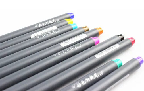 Set of 10 hook line pens with 0.38mm fine nib for technical drawing and architectural drafting