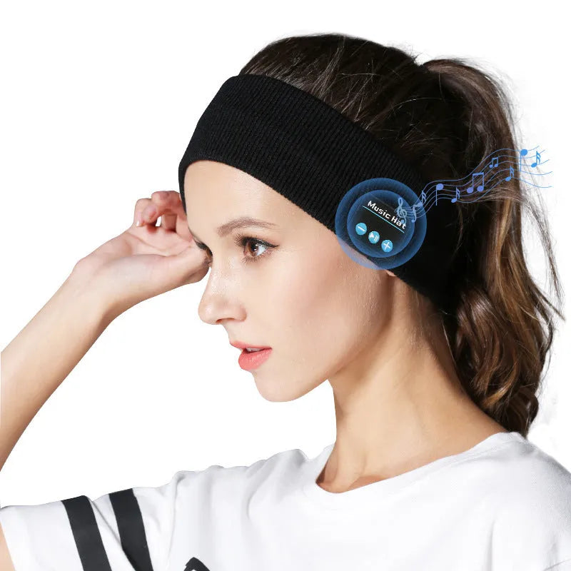 Bluetooth 5.4 sports headband with removable washable cover in black, dark grey and grey-white colours