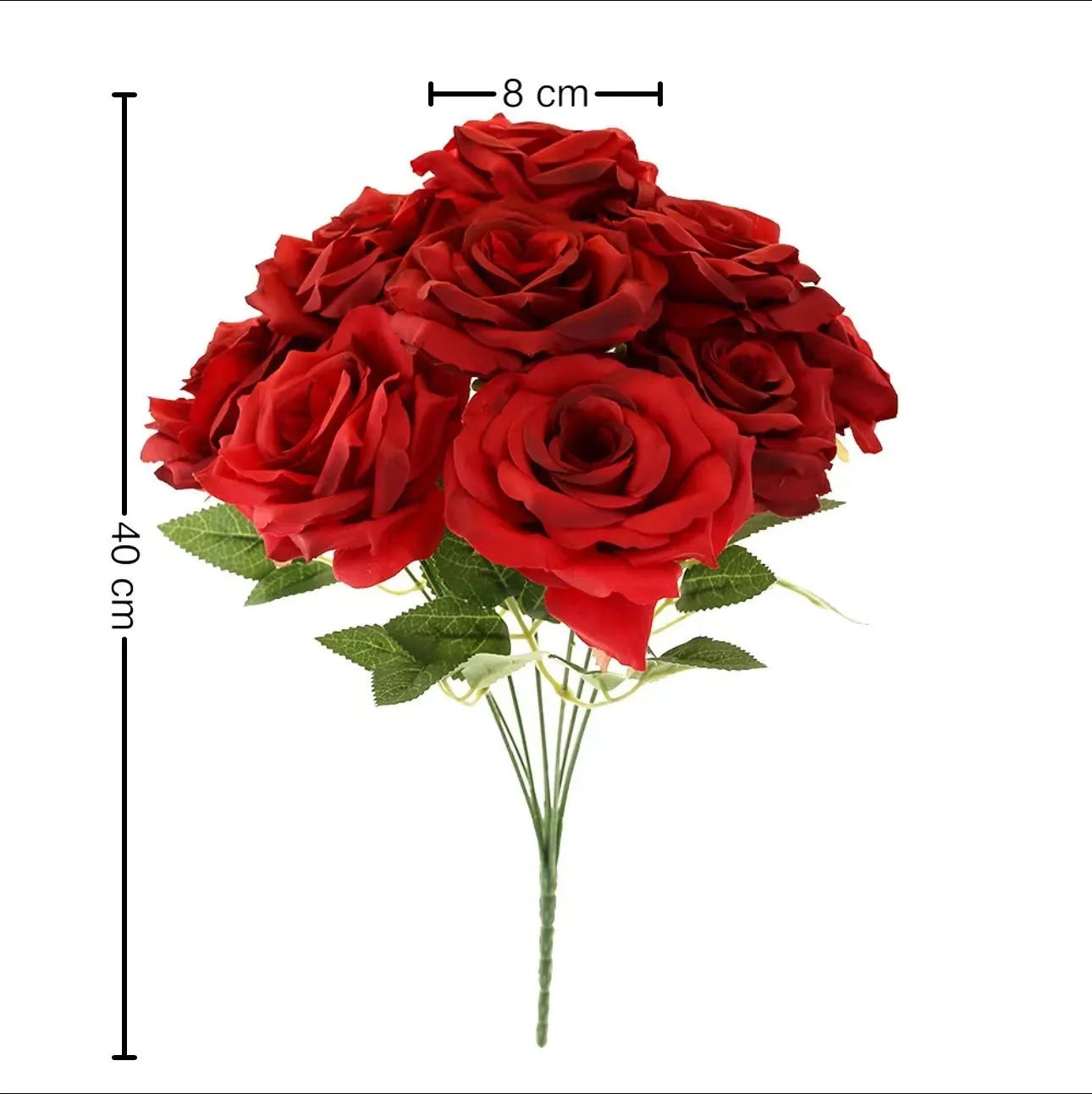 9-head diamond wedding hall flower row bundle in silk with multiple colour options including white, pink, and red