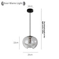 Modern minimalist glass chandelier ceiling light fixture 250mm diameter transparent amber smoky grey options
