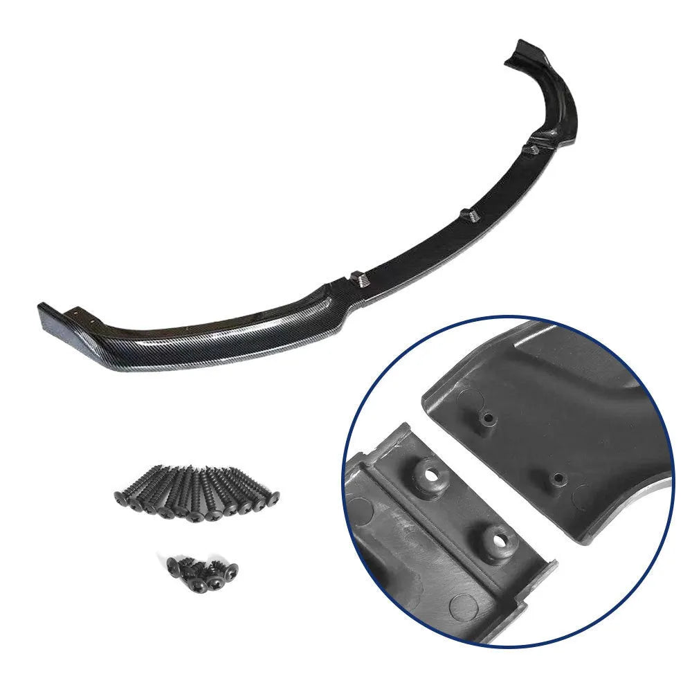 BMW 3 Series F30 F35 front bumper spoiler lip in black polypropylene, 96 cm long