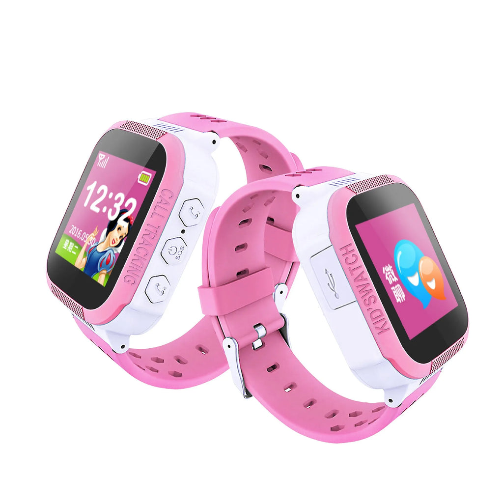 Blue and pink children's phone watch with 1.44-inch IPS screen