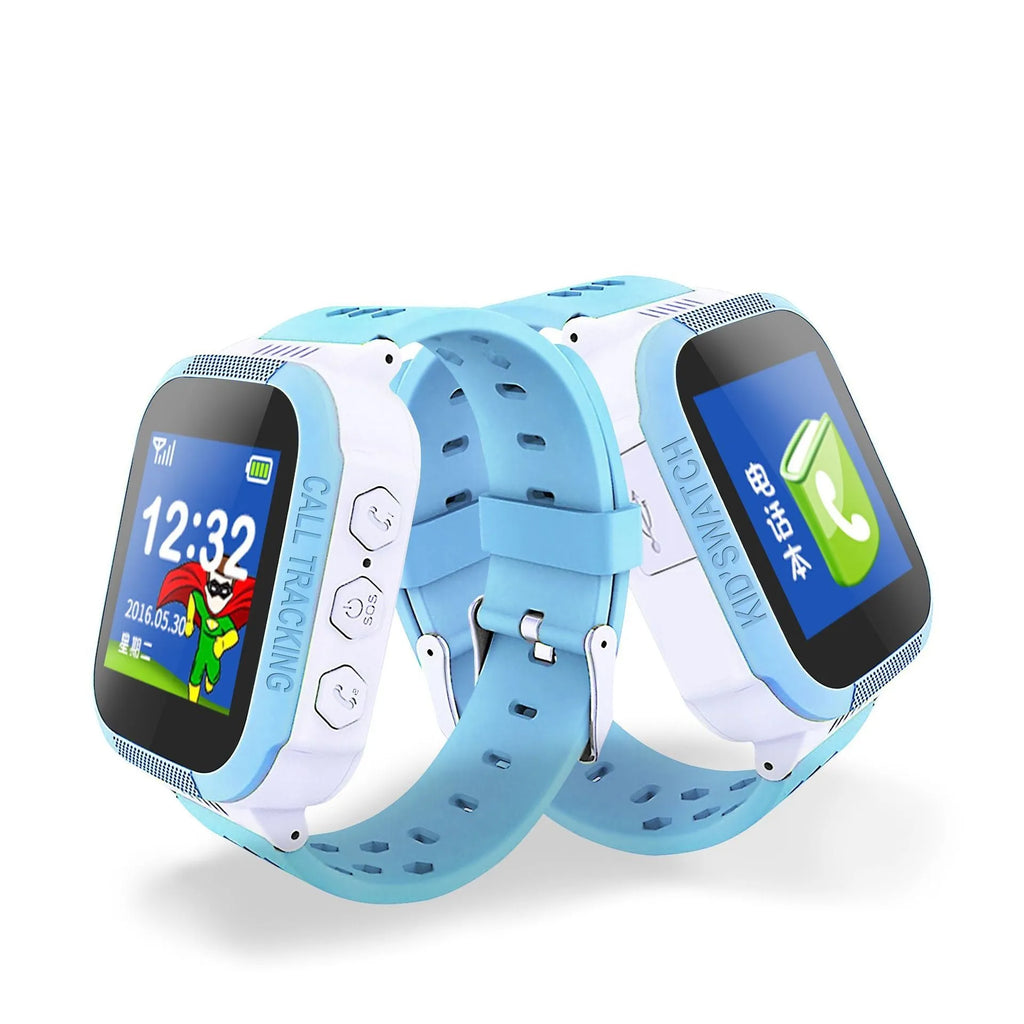 Blue and pink children's phone watch with 1.44-inch IPS screen