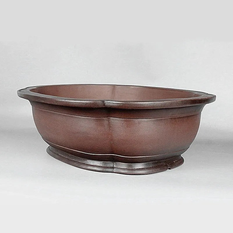 Handmade antique crabapple shaped purple clay flowerpot with Chinese style design