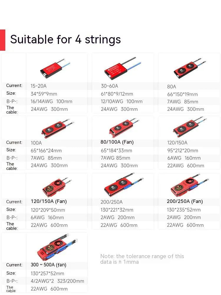 Dali lithium iron phosphate battery protection board for 4S 12V LiFePO4 packs