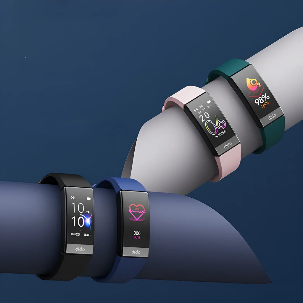 Y6 Black smart bracelet with 1.1-inch screen displaying blood pressure, heart rate, and ECG readings