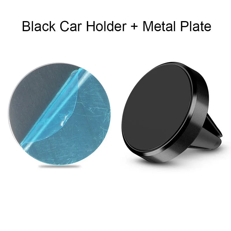 Aluminium magnetic car phone holder with CD texture in black, gold or silver colour options