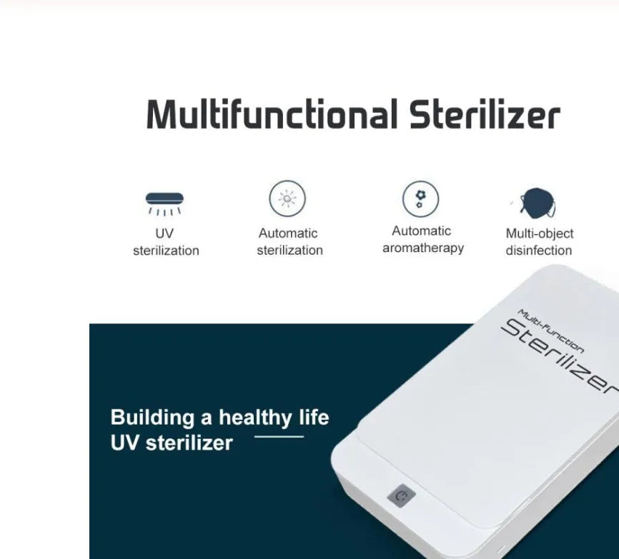 UV mobile phone steriliser disinfection machine with purple light and touch controls