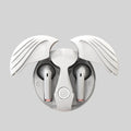 Gaming TWS true wireless earbuds with noise cancelling, 8-hour battery, charging compartment, and secure Angel Wings fit in black
