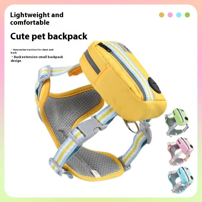 Explosion-proof anti-strangulation pet harness in Oxford cloth with included traction rope