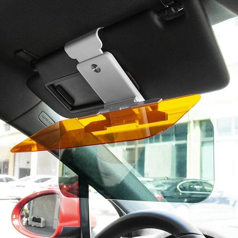 Anti-high beam goggles dual-use car sun visor with telescopic installation system