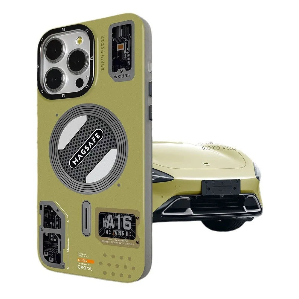 Frosted magnetic suction drop-resistant phone case for iPhone in Knight Black with all-inclusive design
