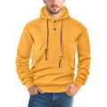 Men's pullover hooded sweater in solid colour, loose fit, long sleeve, available in six colours