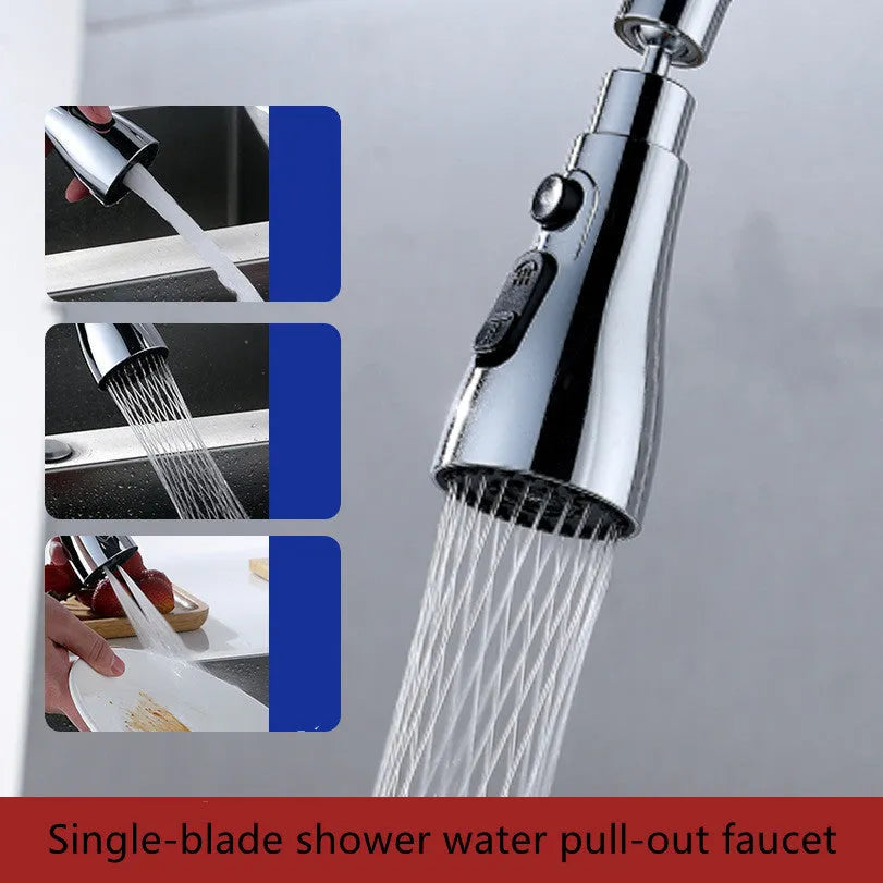 Universal pressurized kitchen faucet sprayer adapter with 360-degree rotation in matte black finish