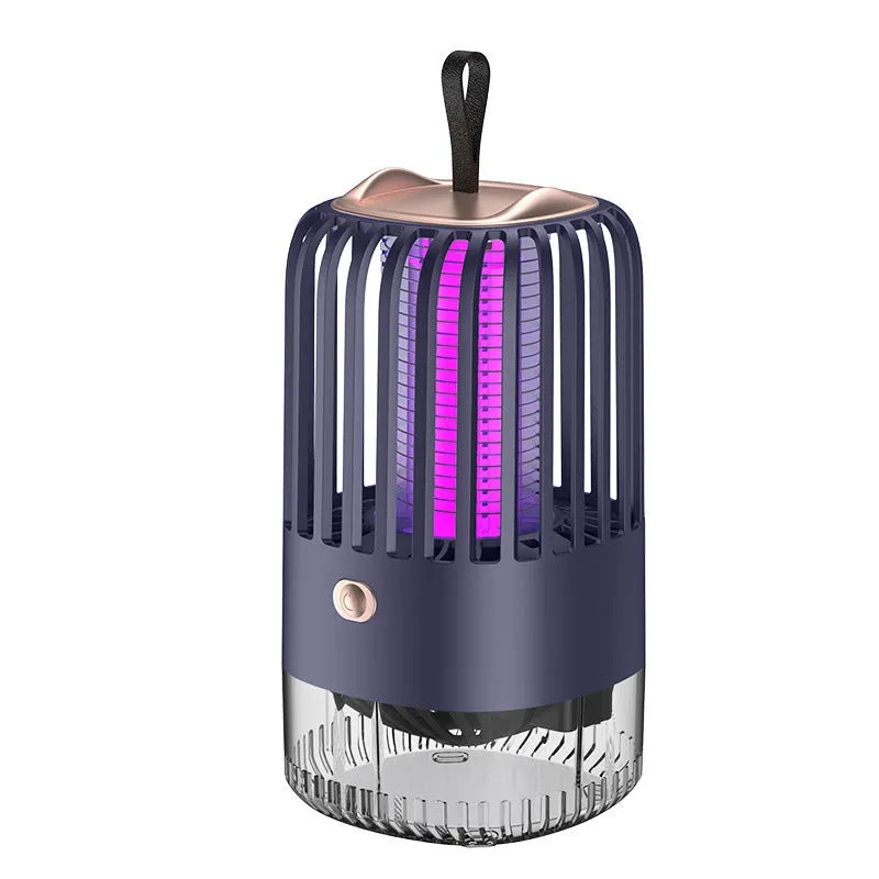 Silent electric shock suction mosquito killer lamp in white plastic with USB charging cable