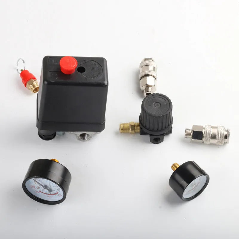 European style air compressor pressure switch with 0.5-0.8MPa range and dual voltage options
