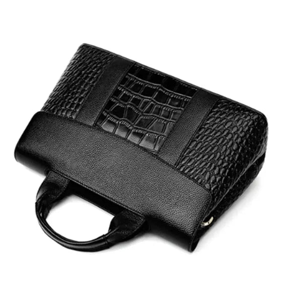 Women's black PU shoulder bag with large 36cm and small 34cm width options