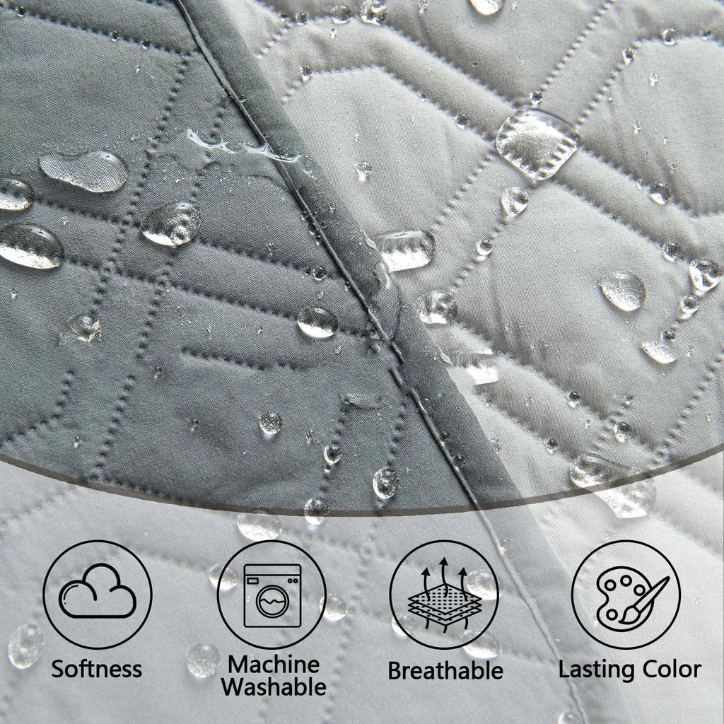 Double-sided waterproof pet sofa cushion showing reversible contrast colours in two colour options