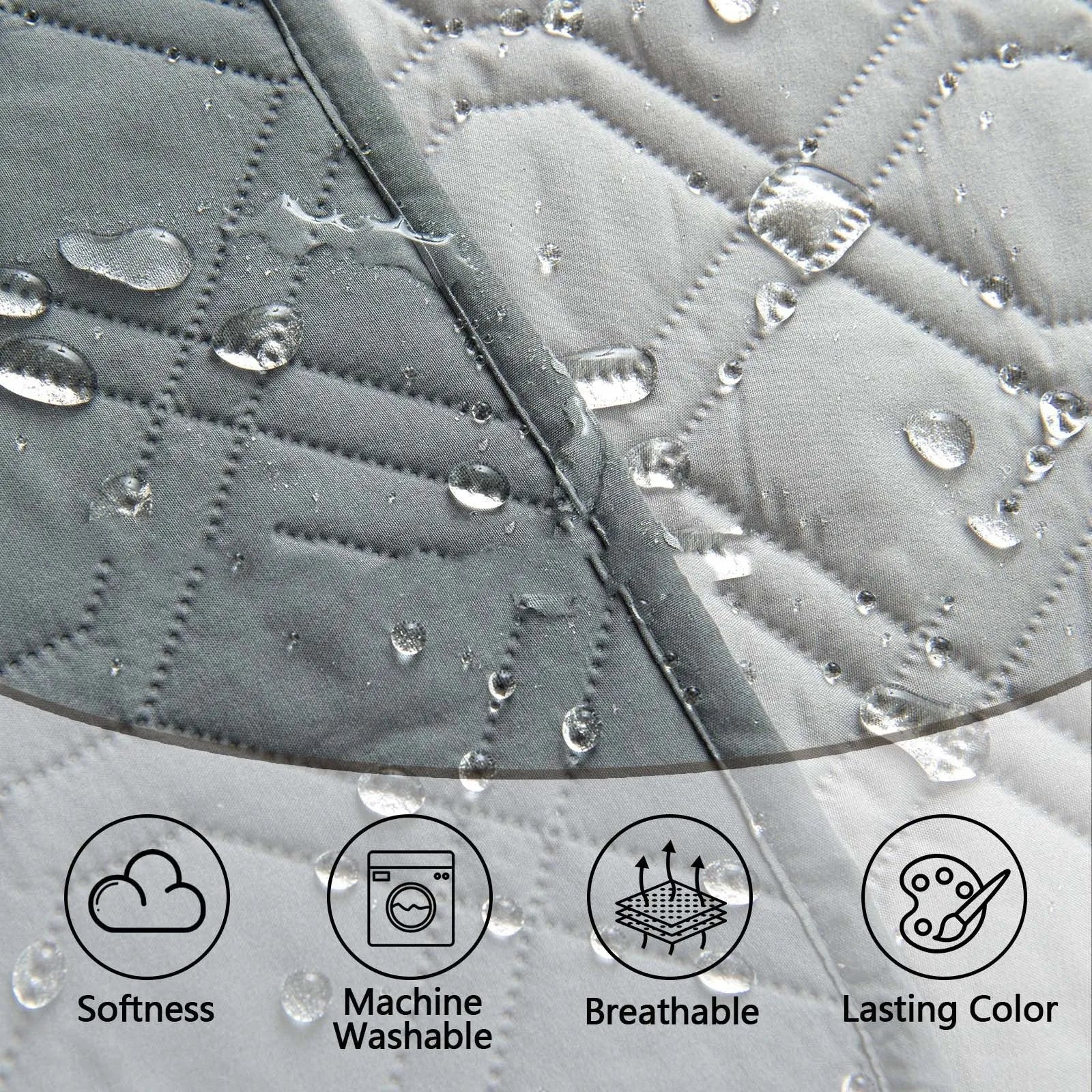 Double-sided waterproof pet sofa cushion showing reversible contrast colours in two colour options
