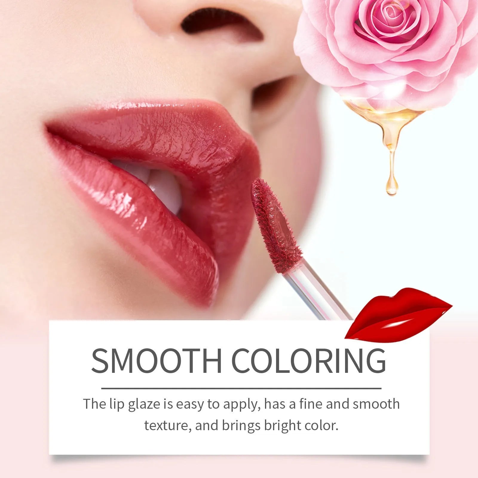 Double-headed lip liner and lip lacquer pen in a matte finish shown with three colour options.