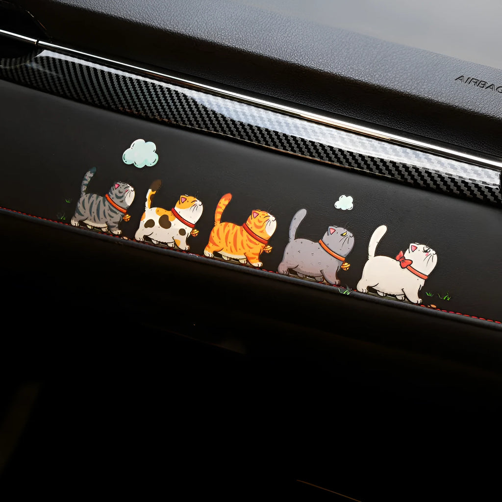Five climbing cats silhouette car sticker in waterproof PVC adhesive material