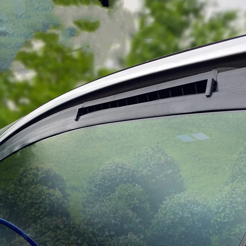 Black and white USB-powered car ventilation fan for interior air circulation and odour reduction