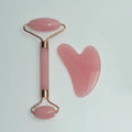Stainless steel facial massage roller and scraping plate set with heart-shaped eye meridian design