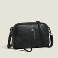 Genuine leather women's square shoulder bag in urban style, dimensions 19cm by 13cm by 6cm