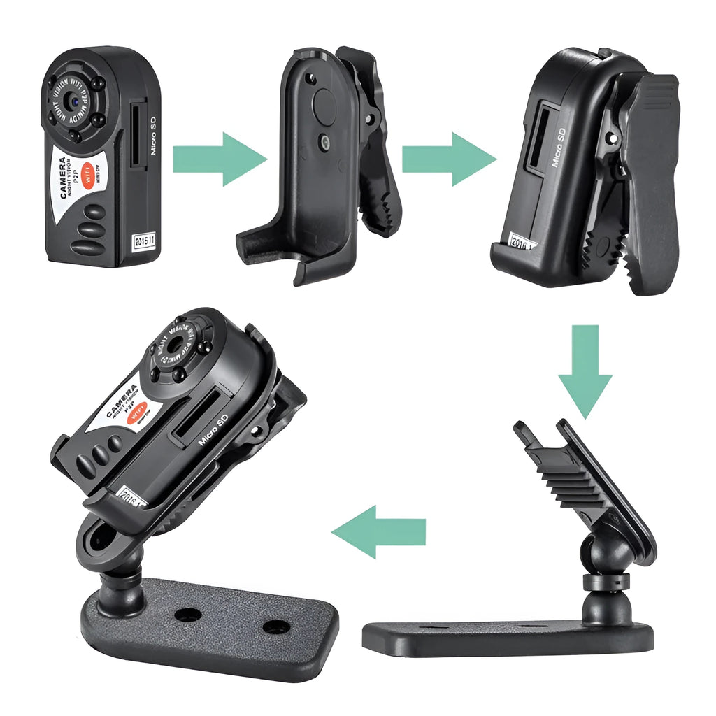 Black wireless Wifi remote camera with LCD screen and optical zoom lens