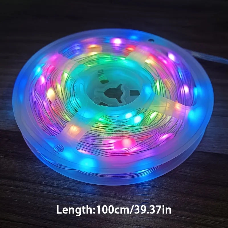 10-metre long LED decorative light string with 100 multi-colour lights for festivals and parties