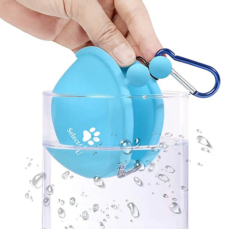 Silicone dog treat waist bag with hook and loop closure in assorted colours