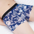 Men's plus size boxer shorts in Ice Silk fabric with mid waist design and belly support features