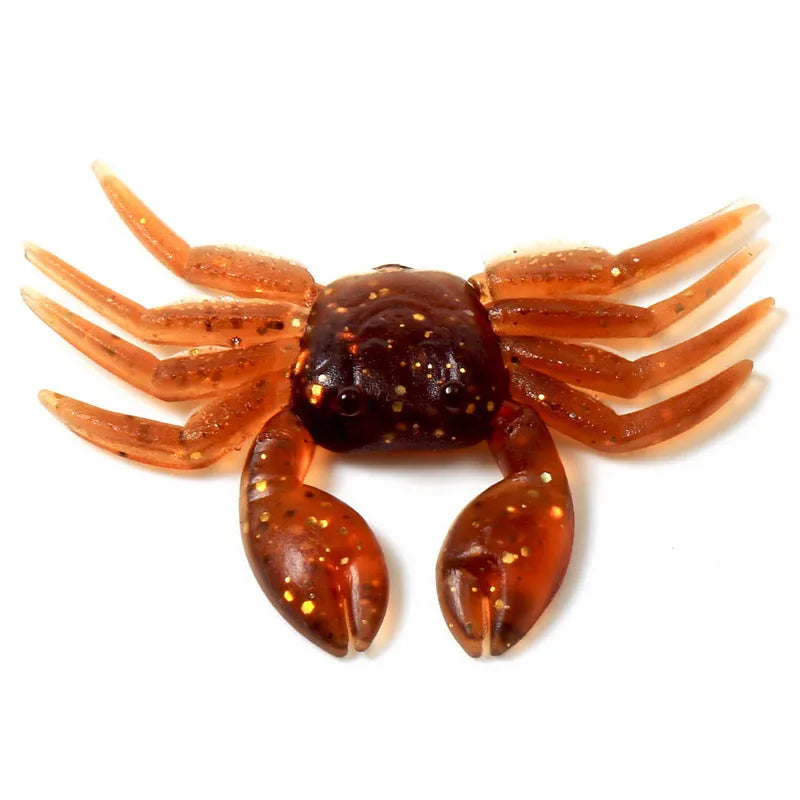 8cm PVC soft crab fishing lure in red and brown colour variations