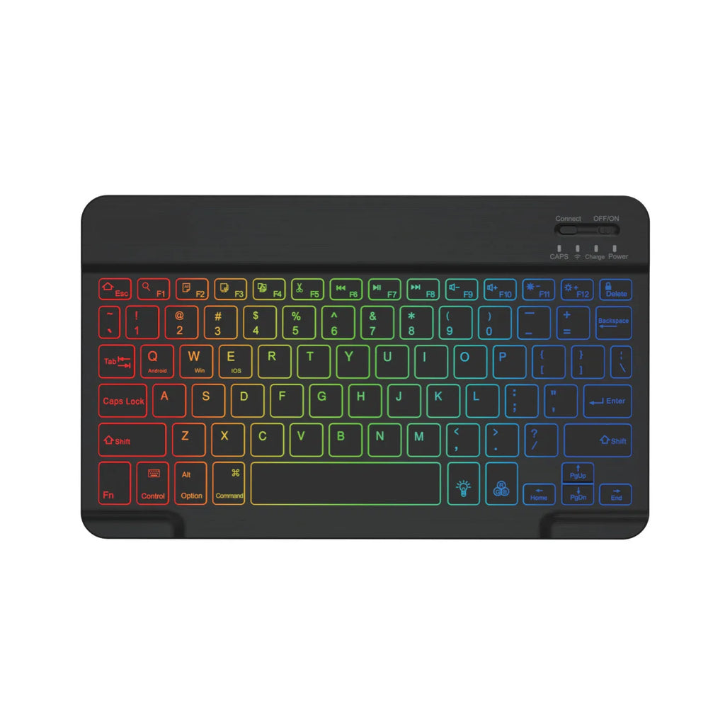 10-inch Bluetooth keyboard with colourful LED backlight for tablets