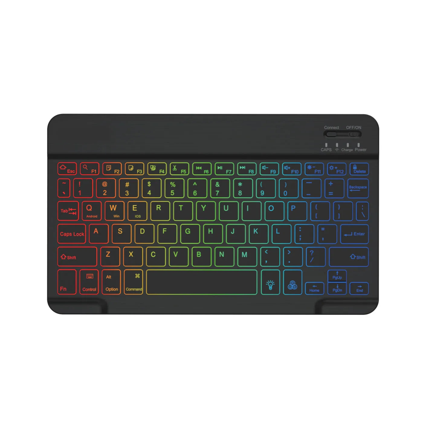 10-inch Bluetooth keyboard with colourful LED backlight for tablets