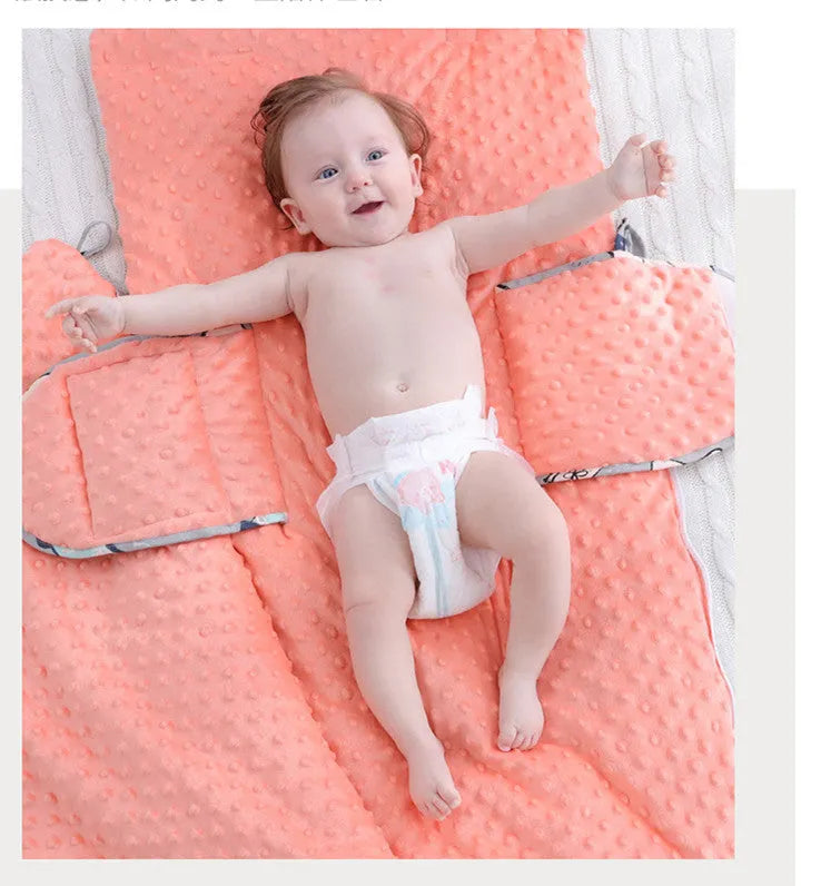 Newborn baby fleece blanket stroller cover 80x46cm blue starry sky pattern with 3D foaming lining