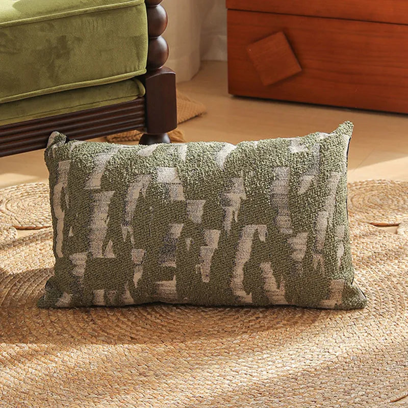 Close-up of a retro floral jacquard cushion cover in a choice of colours, showing texture and zip detail.