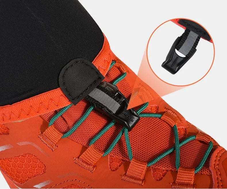Nylon sandproof shoe cover in black blue colour for outdoor use